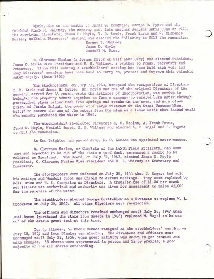 Silver Lake Water Company History pg4