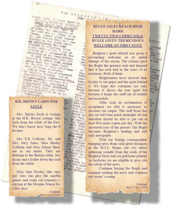 Brighton Pine Bugle July 5, 6 or 7, 1936