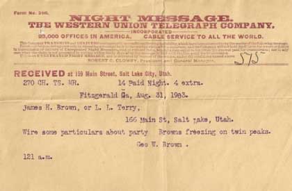 Goerge Brown Telegram Goerge Brown Telegram