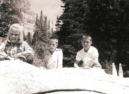 Cousins lunching on the Big Rock. Norin Brown, Rod Morris and Chad Morris Norin, Rod and Chad