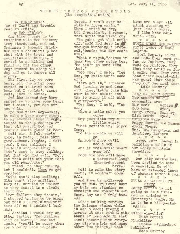Brighton Pine Bugle 11 Jul 1936